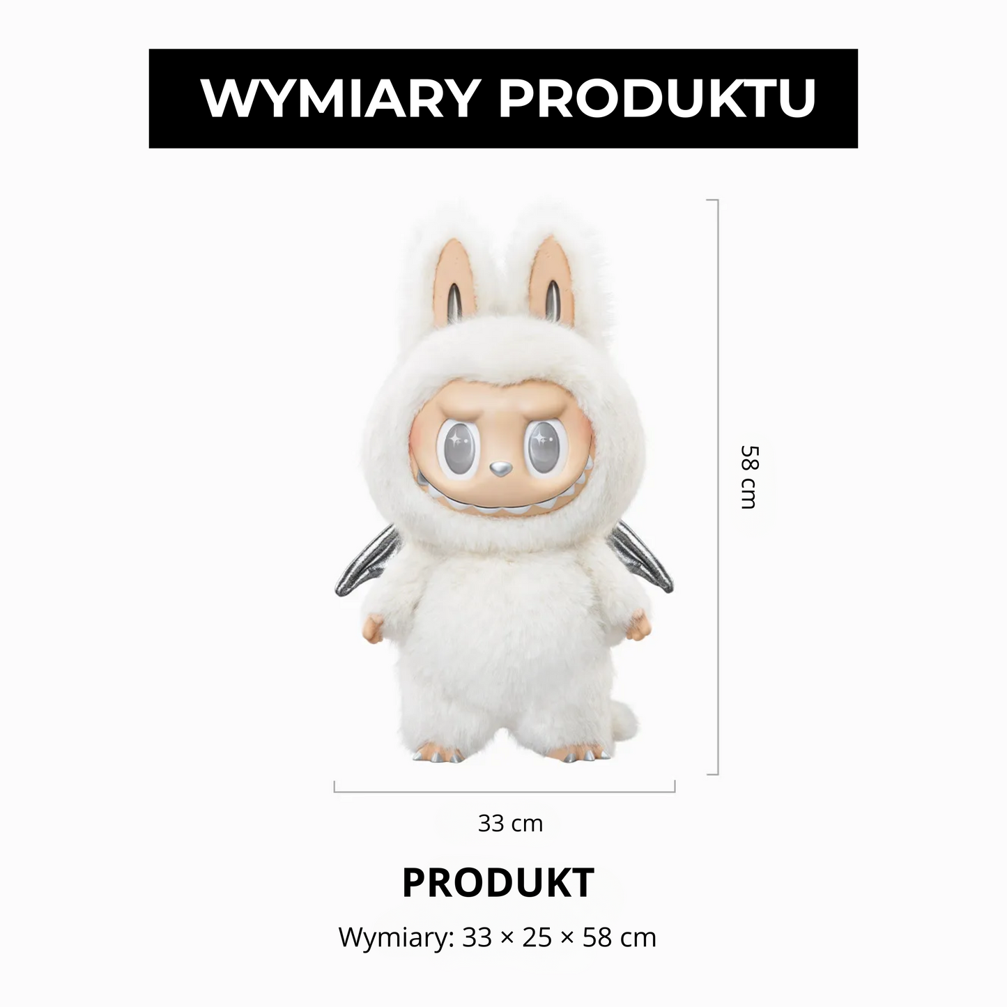 Labubu The Monsters – ZIMOMO Angel In Clouds | Pluszowa figurka 58 cm