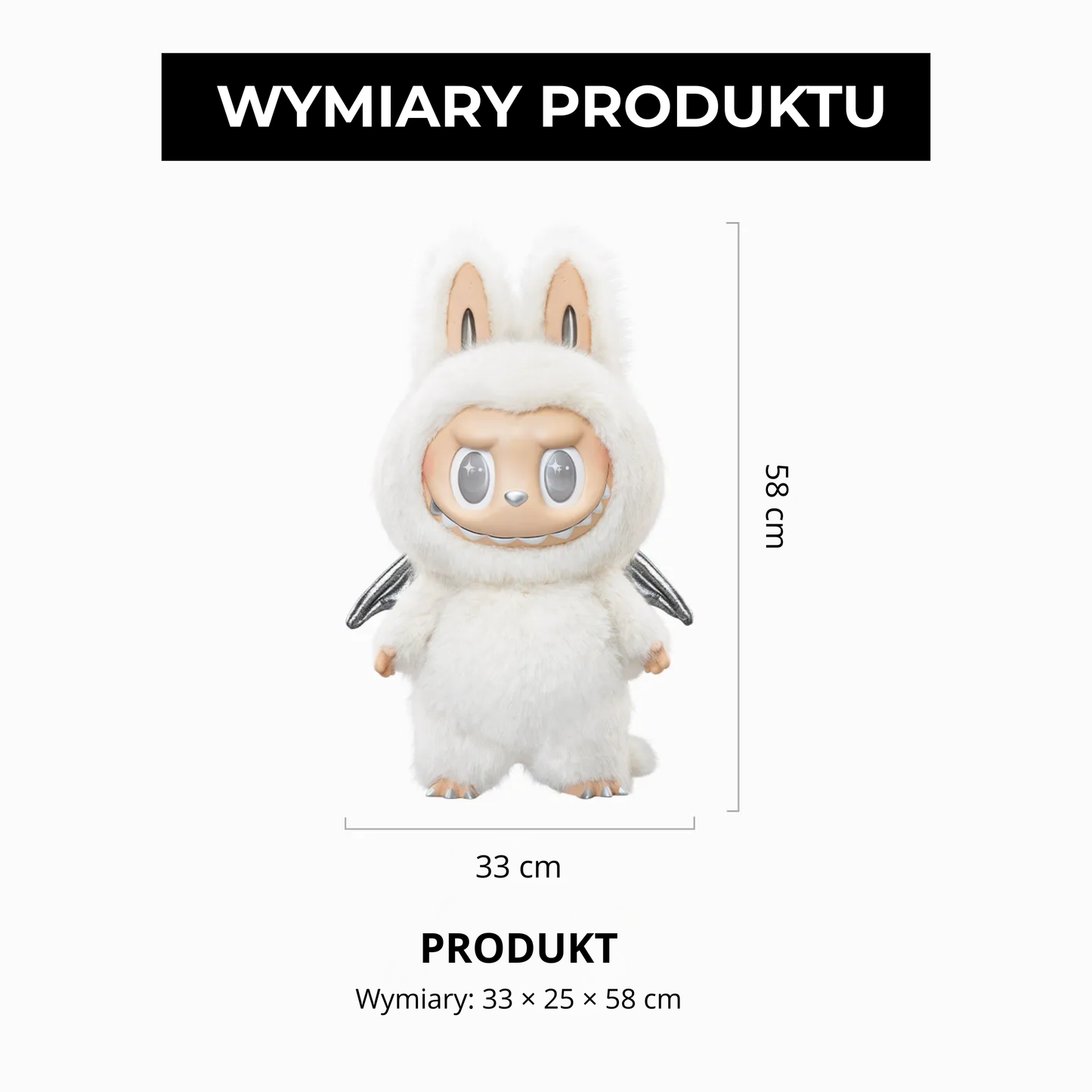 Labubu The Monsters – ZIMOMO Angel In Clouds | Pluszowa figurka 58 cm