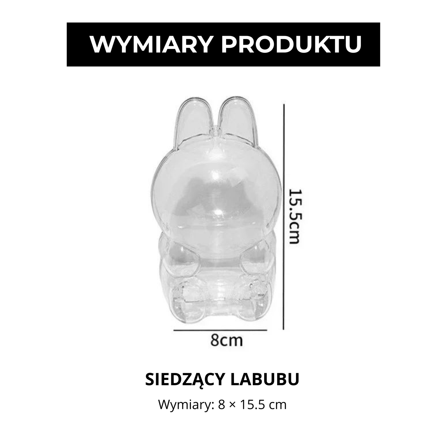 Labubu CASE ochronny | Transparentny 15 cm