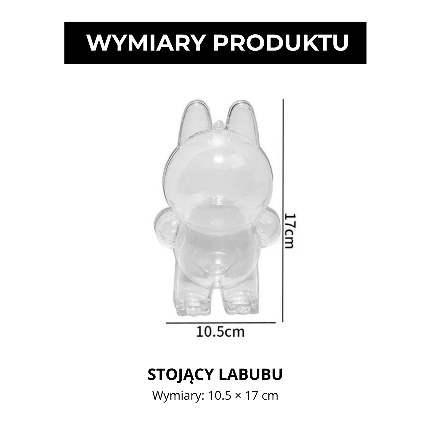 Labubu CASE ochronny | Transparentny 17 cm