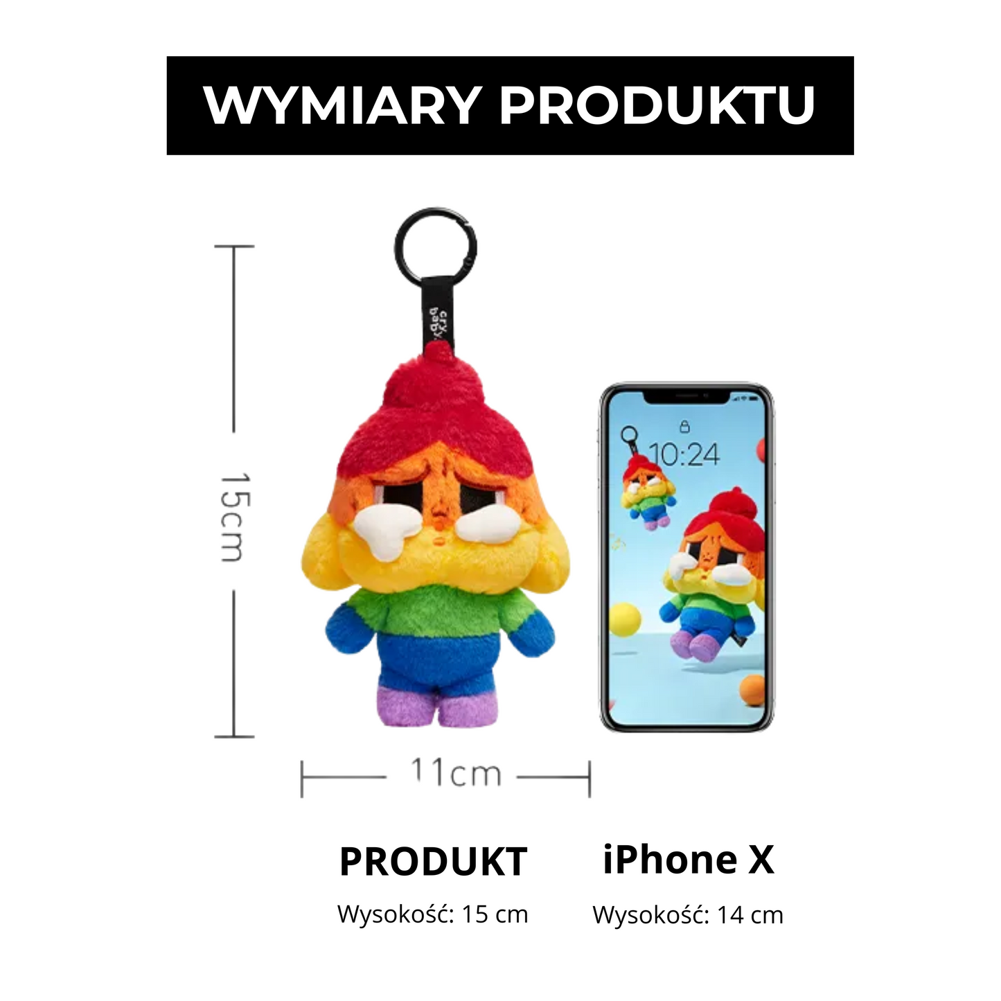 CryBaby – Cheer Up, Baby! Rainbow | Zawieszka 15 cm