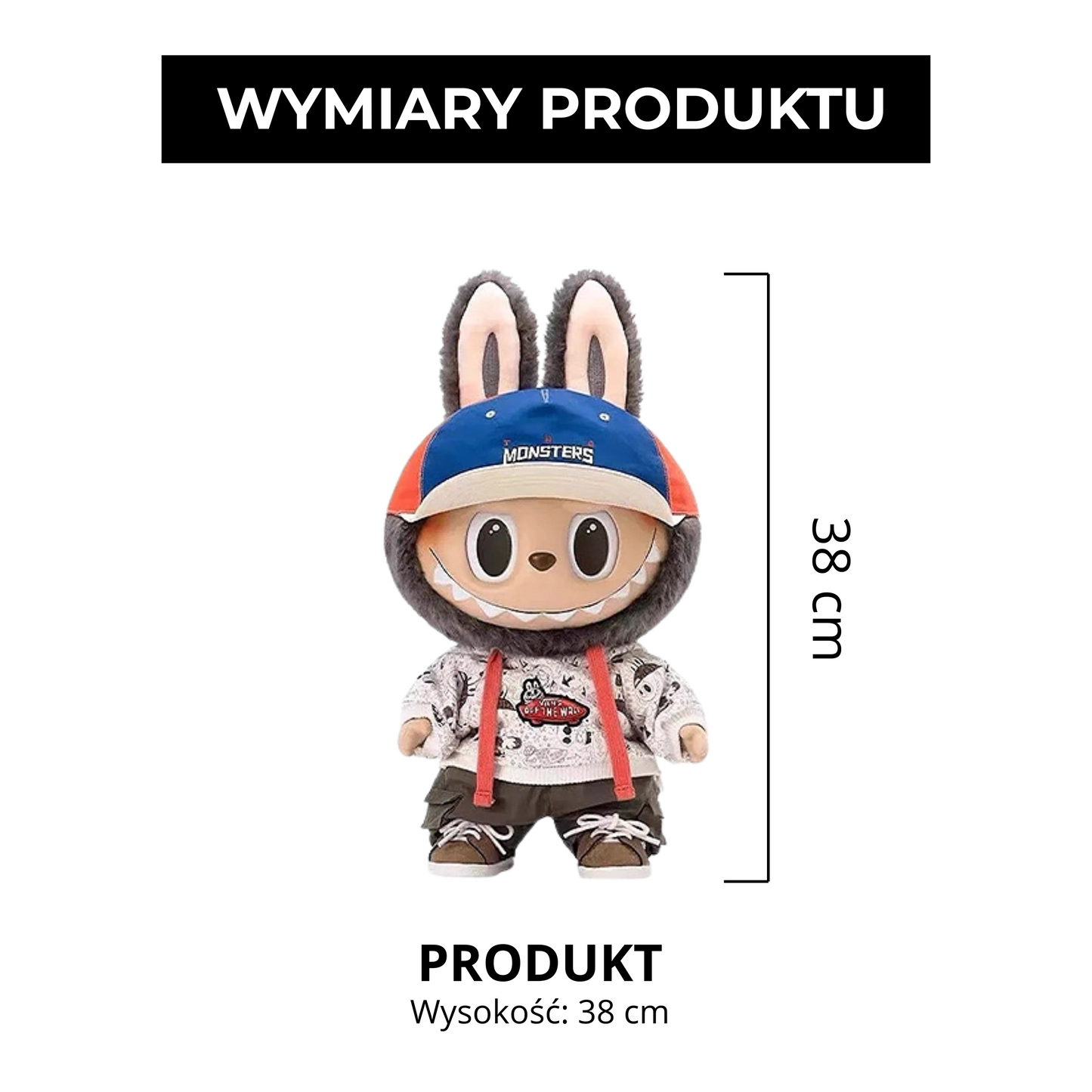 Labubu „The Monsters x Vans” | Pluszowa figurka 38 cm