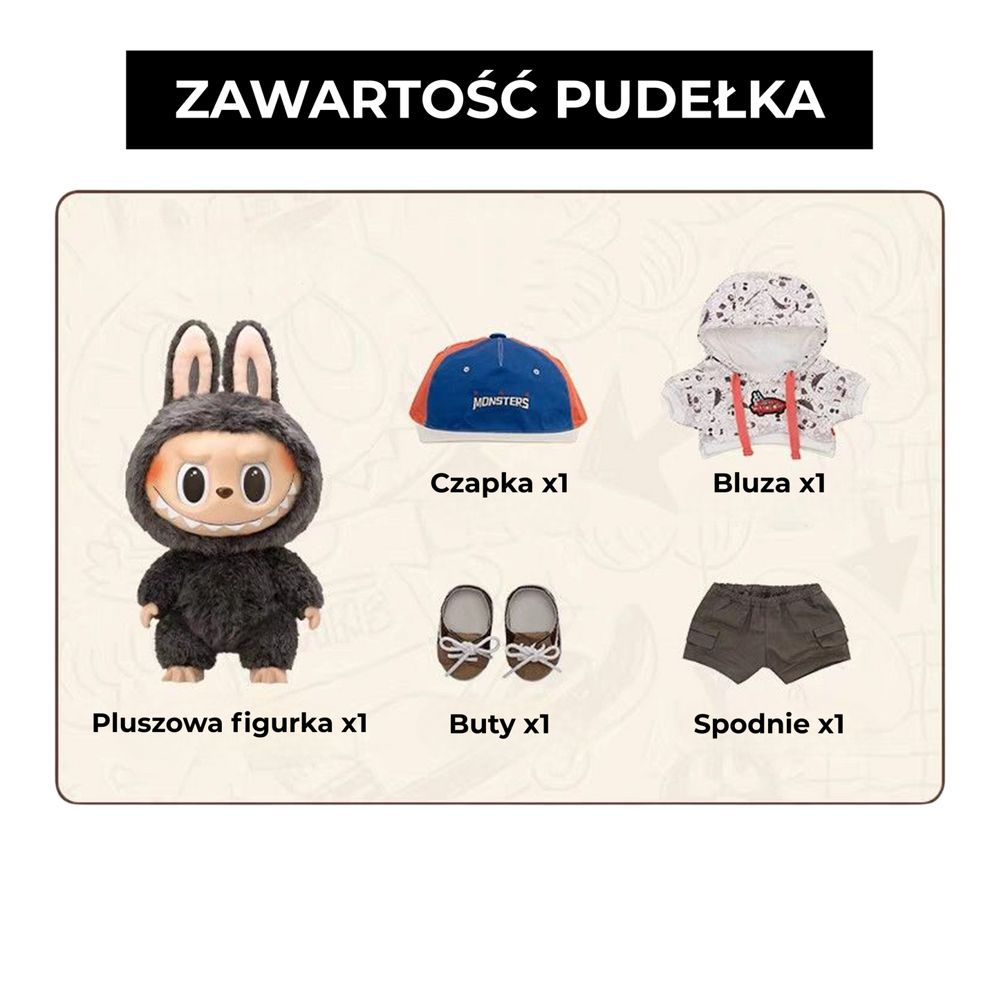 Labubu „The Monsters x Vans” | Pluszowa figurka 38 cm