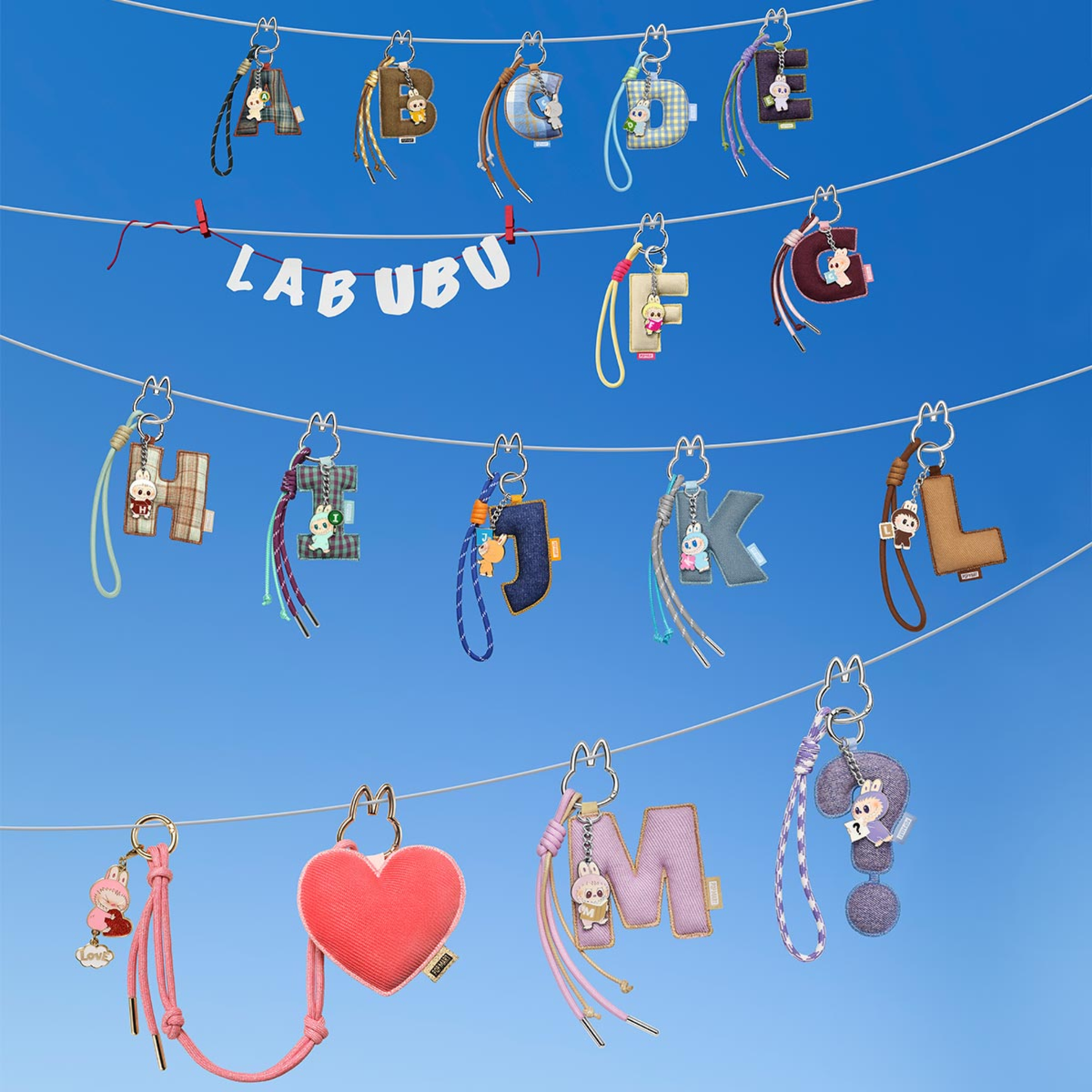 Labubu The Monsters – Pin For Love Letter Pendant (N - Z) | Blind Box