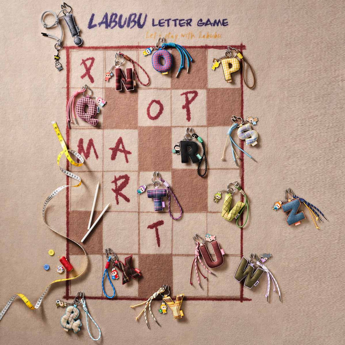 Labubu The Monsters – Pin For Love Letter Pendant (N - Z) | Blind Box