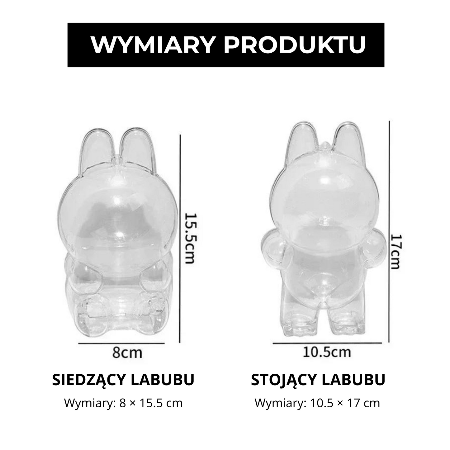 Labubu CASE ochronny | Transparentny pokrowiec 15/17 cm