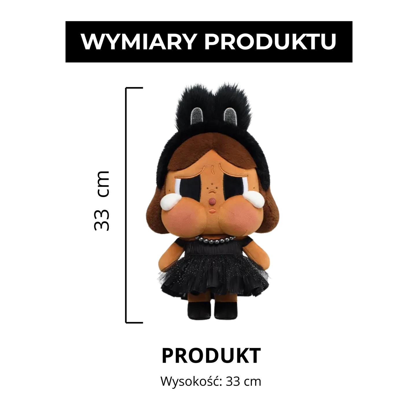 CryBaby – Shiny Shiny Black | Pluszowa figurka 33 cm
