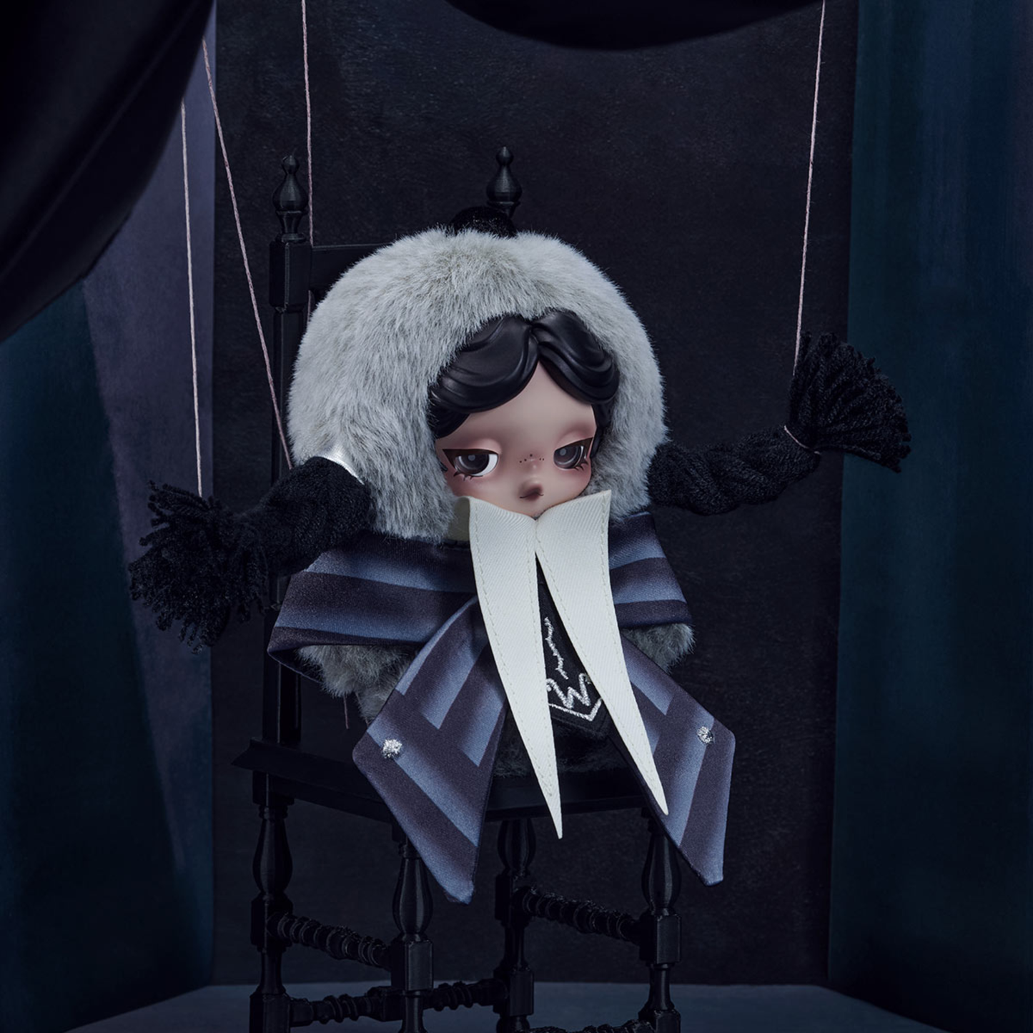 SkullPanda × Wednesday Plush (Nevermore Academy Uniform Version) | Zawieszka 13.5 cm