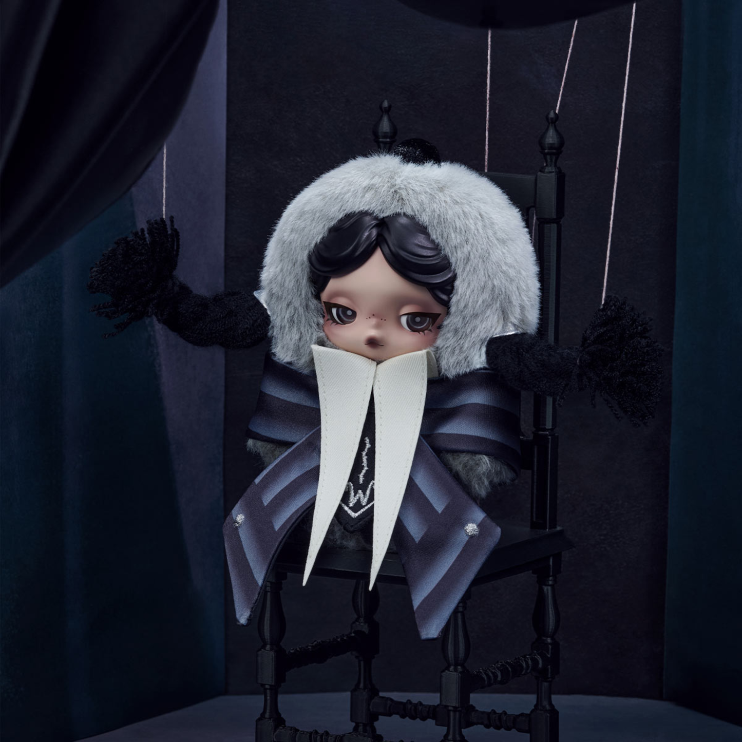 SkullPanda × Wednesday Plush (Nevermore Academy Uniform Version) | Zawieszka 13.5 cm